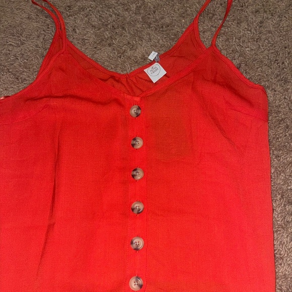 Paper Crane Orange button up tank top - Picture 4 of 4